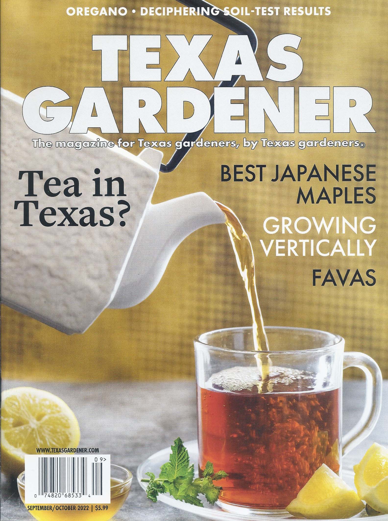 Texas Gardener magazine cover tea time